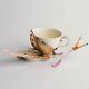 Franz Porcelain Cup, Saucer & Spoon Set Papillon Butterfly