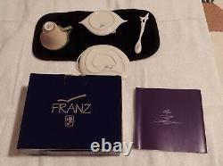 Franz Porcelain Dragonfly Cup, Saucer, Tray & Spoon Tea Set FZ00212 NIB Mint