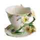 Franz Porcelain Freesia Flower Design Teacup Saucer Set Tea Cup Fz00460 New
