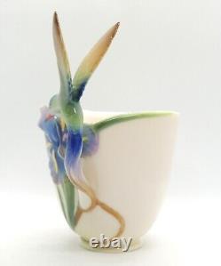 Franz Porcelain Long Tail Hummingbird Cup Saucer Spoon Set