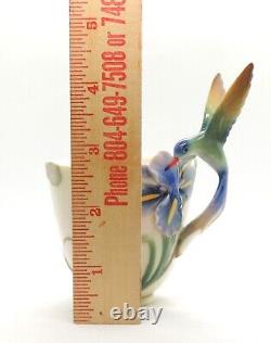 Franz Porcelain Long Tail Hummingbird Cup Saucer Spoon Set