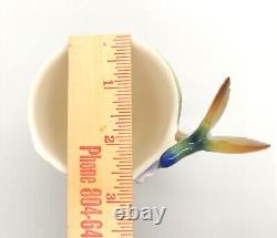 Franz Porcelain Long Tail Hummingbird Cup Saucer Spoon Set