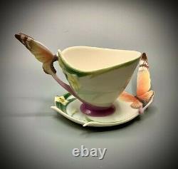 Franz Porcelain Papillon Butterfly Cup Saucer Spoon Set XP1693