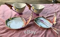 Franz Porcelain Papillon Butterfly Tea Set (2) Cups and Saucers, Teapot & more