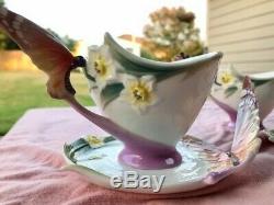 Franz Porcelain Papillon Butterfly Tea Set (2) Cups and Saucers, Teapot & more