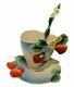 Franz Porcelain Strawberry 3 Piece Tea Cup, Saucer & Spoon