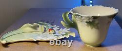 Franz Retired Lady Bug Daisy Porcelain Tea Cup, Saucer, And Spoon Rare