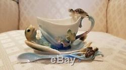 Franz Sea Turtle Porcelain Tea Cup, Saucer and Spoon SET