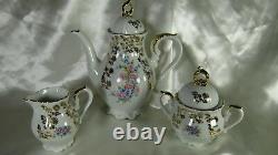 French Coffee Tea Set Porcelain Cup Saucer Teapot Gold Gilt Dinnerware Bavaria