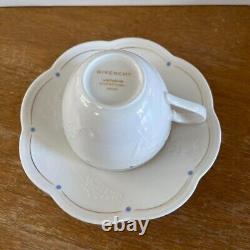 GIVENCHY Coffee Cup & Saucer Set of 7 With Box White Porcelain Pre-owned Unused