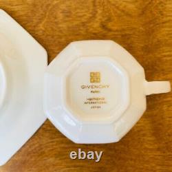 GIVENCHY Paris Porcelain Yamaka Octagon Cup Saucer 6 Set