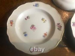 Georgeous 6 piece meissen porcelain cup, saucer and cake plate set