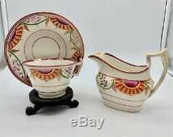 Georgian English Porcelain Cream Jug Cup & Saucer c. 1825