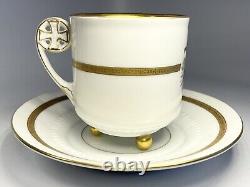German KPM Tettau Porcelain 1914 Iron Cross Crest Three Tea Cups & Saucers