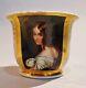 German Late Biedermeier Period Porcelain Hand Painted Portrait Cup/saucer C. 1845