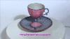 Giraud Limoges 1920 1970 Enamel Porcelain Cup And Saucer Pink And Blue