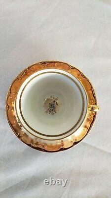 Gold Set Teapot Tea Cups Saucers(6) Plate Porcelain Bavaria Vtg Creamer/Sugar
