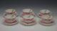 Haviland Limoges Porcelain Meadow Visitors Set Of 6 Teacups Saucers Pink C. 1880