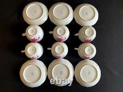 HEREND PORCELAIN CHINESE BOUQUET RASPBERRY TEA CUP AND SAUCER 724/AP (6pcs.)