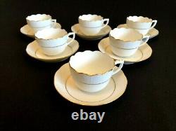 HEREND PORCELAIN GOLD PLATTED MOCHA CUP AND SAUCER (6pcs.) 711/HDE