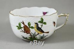 HEREND PORCELAIN ROTHSCHILD BIRD RO TEA CUPS & SAUCERS x 6 704 PERFECT