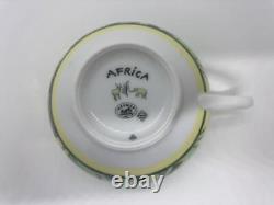 HERMES Africa Cup & Saucer Porcelain Tableware Set Blue White