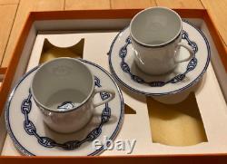 HERMES Chaine d'Ancre Demitasse Cup & Saucer Set in Porcelain White