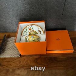 HERMES Cup & Saucer La siesta Vintage Porcelain Tea Ware in Original Box