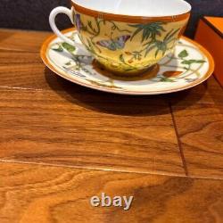 HERMES Cup & Saucer La siesta Vintage Porcelain Tea Ware in Original Box