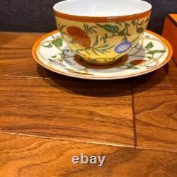 HERMES Cup & Saucer La siesta Vintage Porcelain Tea Ware in Original Box