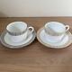 HermÈs Cup & Saucer Porcelain Set Of 2 Egèe Soleil Silver X Gold No Box