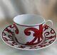Hermes France Balcon Du Guadalquivir Cup & Saucer Red And White