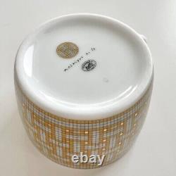 HERMES Large Morning Soup Cup Saucer Mosaique Au 24 Gold 2 Sets Authentic