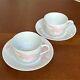 Hermes Les Pivoines Porcelain Soup Cup Saucer Coffee Mug Tableware 2 Sets No Box