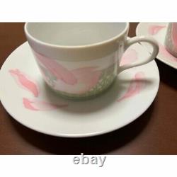 HERMES Les Pivoines Porcelain Soup Cup Saucer Coffee Mug Tableware 2 Sets no box