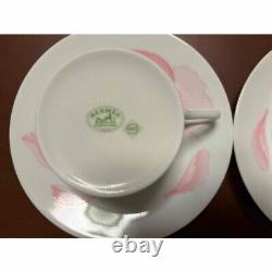 HERMES Les Pivoines Porcelain Soup Cup Saucer Coffee Mug Tableware 2 Sets no box