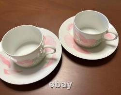 HERMES Les Pivoines Porcelain Soup Cup Saucer Coffee Mug Tableware 2 Sets no box