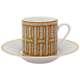 Hermes Mosaique Cup Saucer Set Porcelain Orange/silver