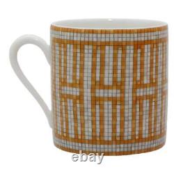 HERMES Mosaique cup saucer set Porcelain Orange/Silver
