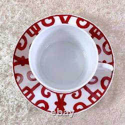 HERMES PARIS Large Morning Soup Cup & Saucer Porcelain GUADALQUIVIR withCase