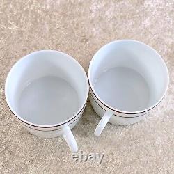 HERMES PARIS Large Morning Soup Cup & Saucer Porcelain RHYTHM RED 2 Sets withBox