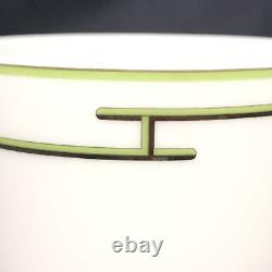 HERMES PARIS Tea Cup & Saucer Porcelain Rythme RHYTHM GREEN x 2 Sets