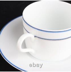 HERMES PARIS Tea Cup & Saucer Porcelain Tableware RHYTHM BLUE 2 set withbox Japan