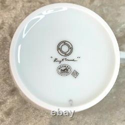 HERMES PARIS Tea Cup & Saucer x 2 Sets Porcelain Tableware RHYTHM Green with Case