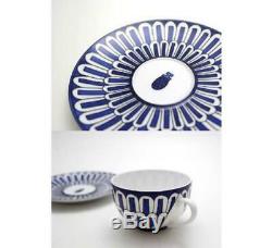 HERMES Paris Authentic Bleus D'Ailleurs Cup & Saucer Set 2 Porcelain Tableware