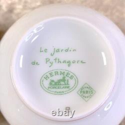 HERMES Paris Demitasse Cup Saucer Porcelain Pythagore Pythagoras 2 Sets withCase