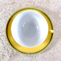 HERMES Paris Porcelain Toucans Tea Cup & Saucer Yellow RARE