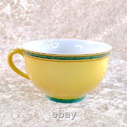 HERMES Paris Porcelain Toucans Tea Cup & Saucer Yellow RARE