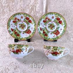 HERMES Paris Tea Cup & Saucer Porcelain Pythagore Pythagoras 2 Sets