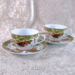 HERMES Paris Tea Cup & Saucer Porcelain Pythagore Pythagoras 2 Sets